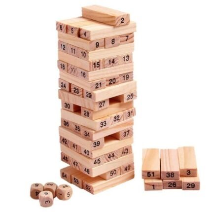 54PCS/set Wooden Tower Building Blocks Toy Rainbow Domino Stacker Board Game Folds High Montessori Educational Children Toys